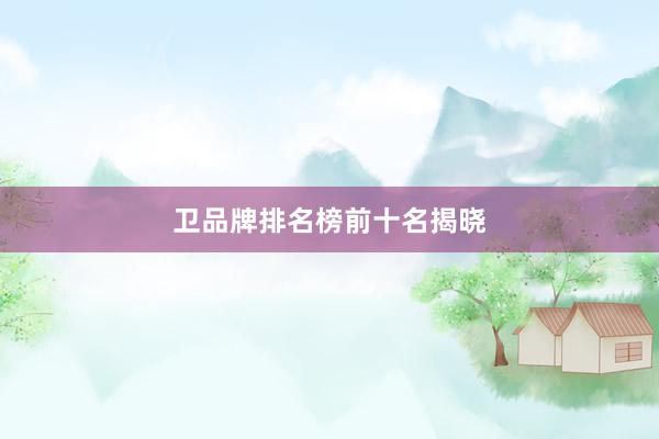 卫品牌排名榜前十名揭晓